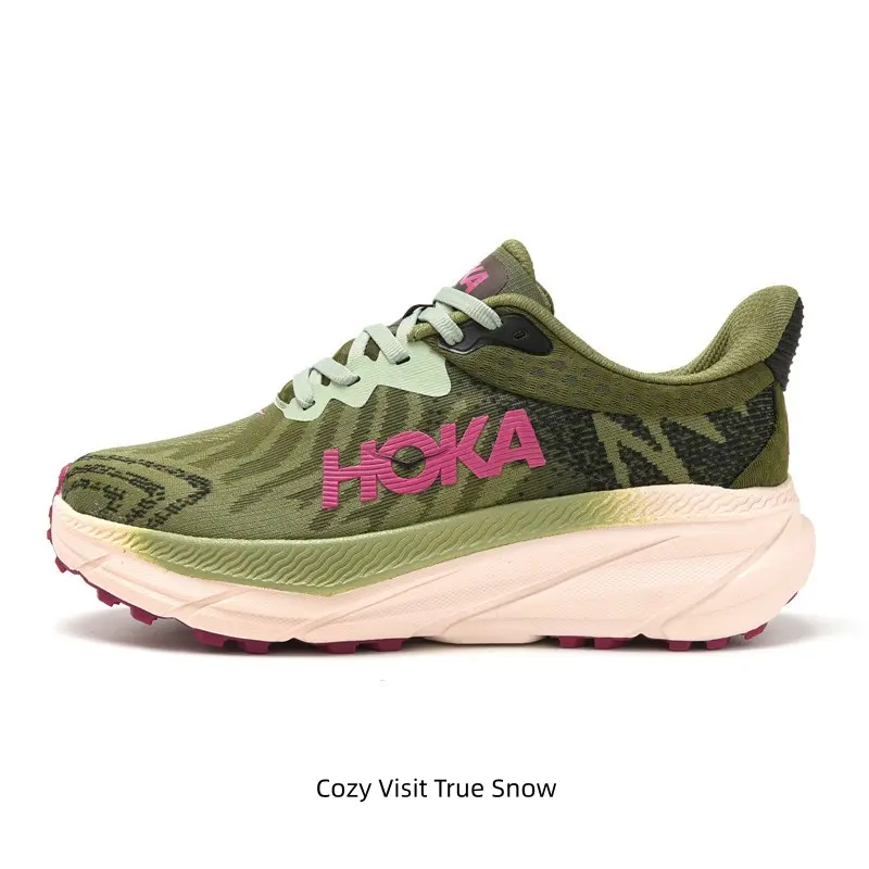 Olive Green Camo Mesh Trail Running Shoes Light Pink Chunky Cushion Sole Fuchsia Graphic Unisex Outdoor Sneakers