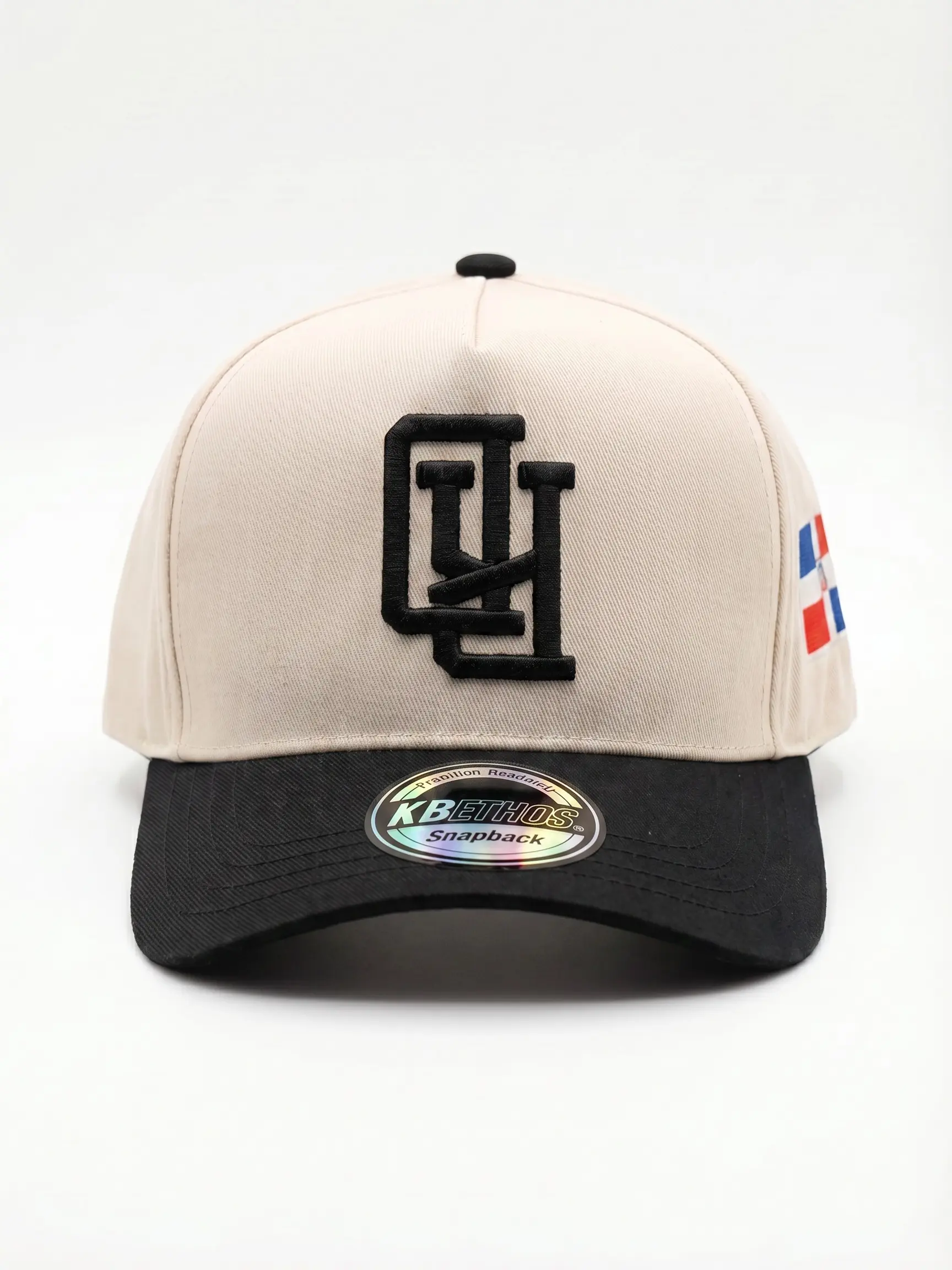 Black DOMINICAN 'Upside Down RD Logo' A-Frame Snapback Hat