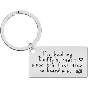 First Father Day Gifts for New Dad Father Pregnancy Announcement Gift for Dada Daddy To Be Gifts for 1st Time Dad Daddy Birthday Gift Keychain for Men Son Husband Fathers Day Presents for Son In Law