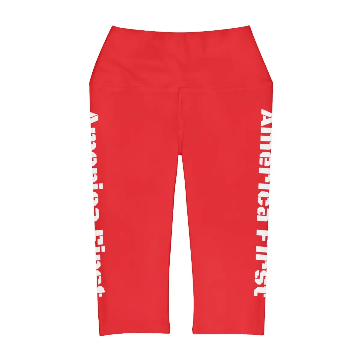 America First Red and White Trump Women’s Triangle gusset yoga Capri Leggings