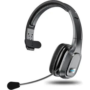 Bluetooth Headset 60Hrs Working Time with Noise Canceling Trucker Wireless Headset with Mic & Mute Voice Control for Truck Driver Office CallCenter Phone/PC