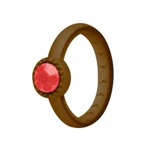 Silicone Rubber Wedding Rings for Women, Thin Diamond Shaped Rubber Silicone Wedding Band, Bridal Jewelry Set