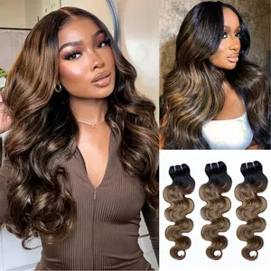 [Ashine] T1B/P4/27 Highlight 10A Brazilian Body Wavy 100%  Virgin Human Hair Weave Bundles Hair Extensions