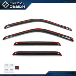 CROSSDESIGN IN-CHANNEL Door Window Vent Visors Fits 99-16 Ford F-250 Super Duty SuperCrew