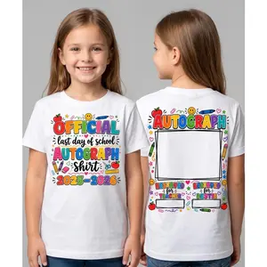 Official of School Autograph Shirt 2025-2026, School Memory Signature Tee, Kids End of Year Keepsake Shirt, Reserved for Teacher #   Last Day of School #   Sign My Shirt