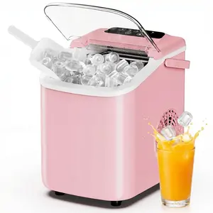 11" Portable Ice Maker for RV Camping, Fast Bullet Ice Machine (26Lbs Daily), 9 Cubes in 6-8 Mins, Low Noise Under 40dB, Auto-Clean,  for Party Drinks