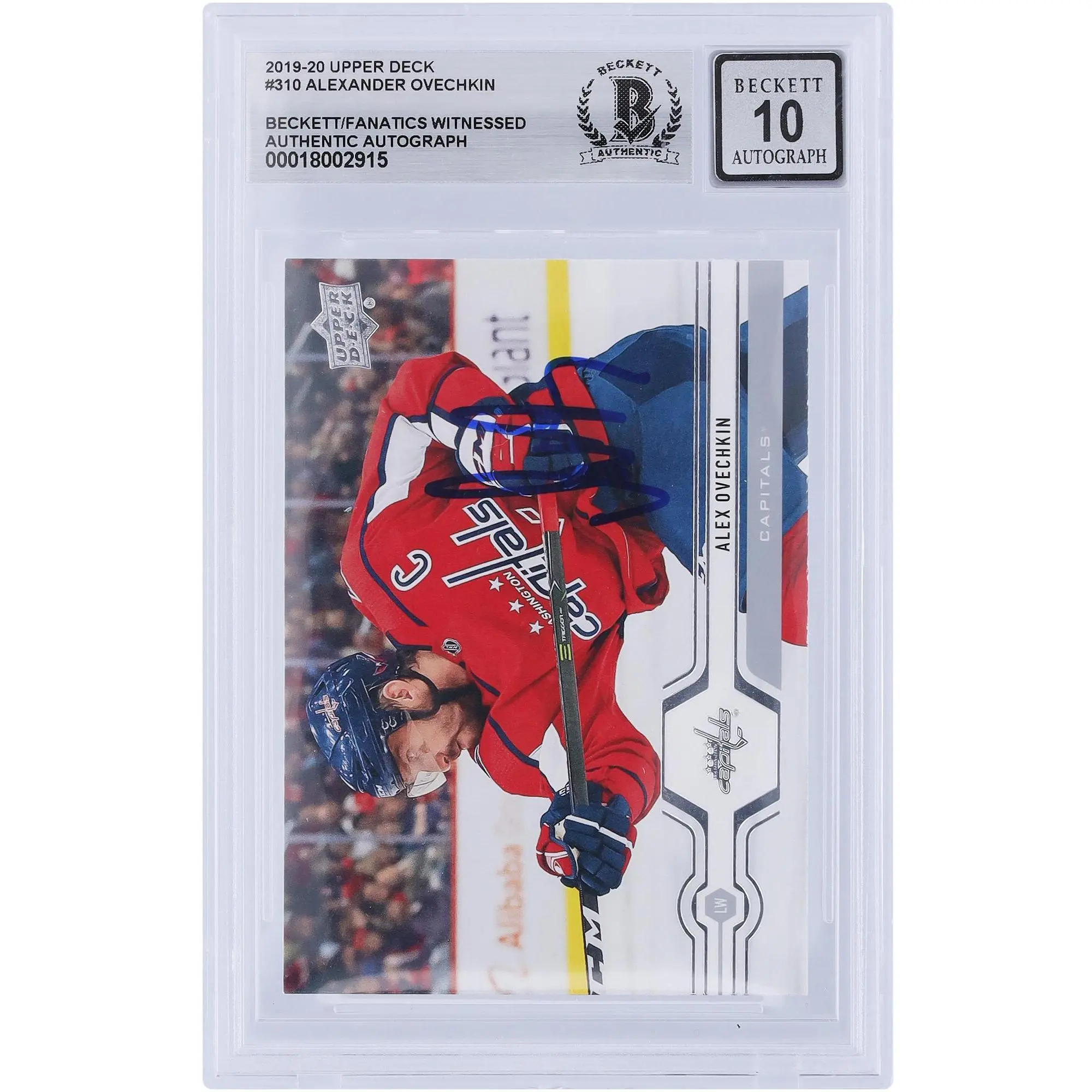 Alexander Ovechkin Washington Capitals Autographed 2019-20 Upper Deck #310 Beckett Fanatics Witnessed Authenticated 10 Card - Fanatics Authentic Certified