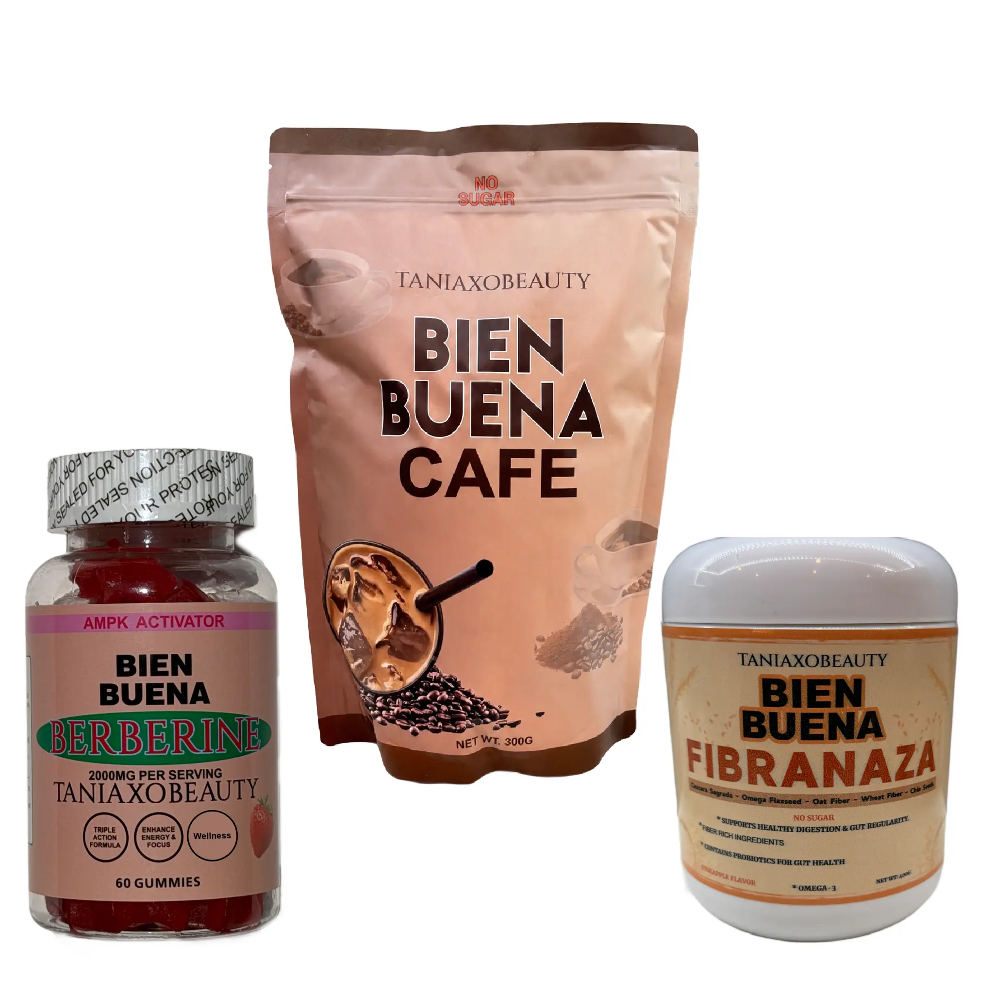 TANIAXO BEAUTY BIEN BUENA STARTER KIT TRIO COFFEE, GUMMIES AND FIBRANAZA
