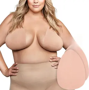 Essentials XL Invisible Breast Lift Tape, Strapless Adhesive Bra for B-E Cups – Beige, Large