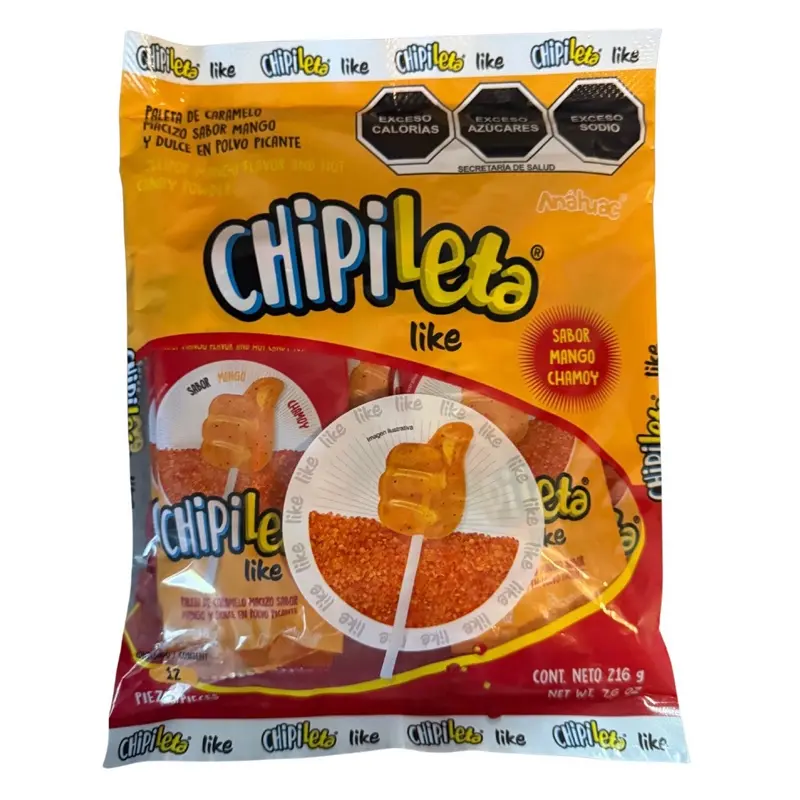 Mango Chipileta lollipop with chamoy powder 12 pieces Candy Snack Bonbon Sweet Mangga