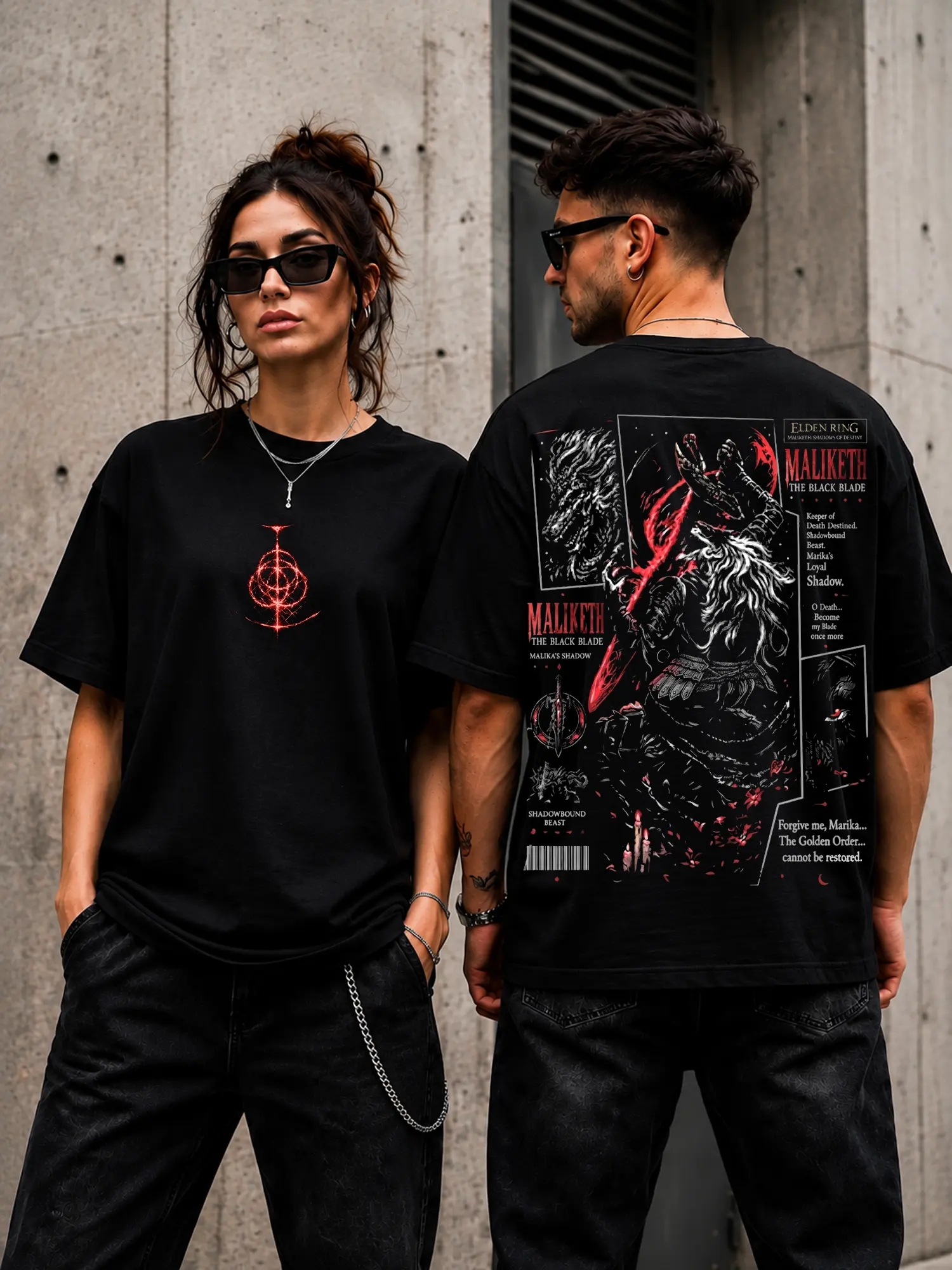 Elden Ring Maliketh Oversized Graphic T-Shirt, Dark Fantasy Streetwear Tee, Maliketh Cotton Shirt, Black Blade Warrior Aesthetic Outfit, Vintage Casual Style, Unisex Fashion, Gift For Gamers