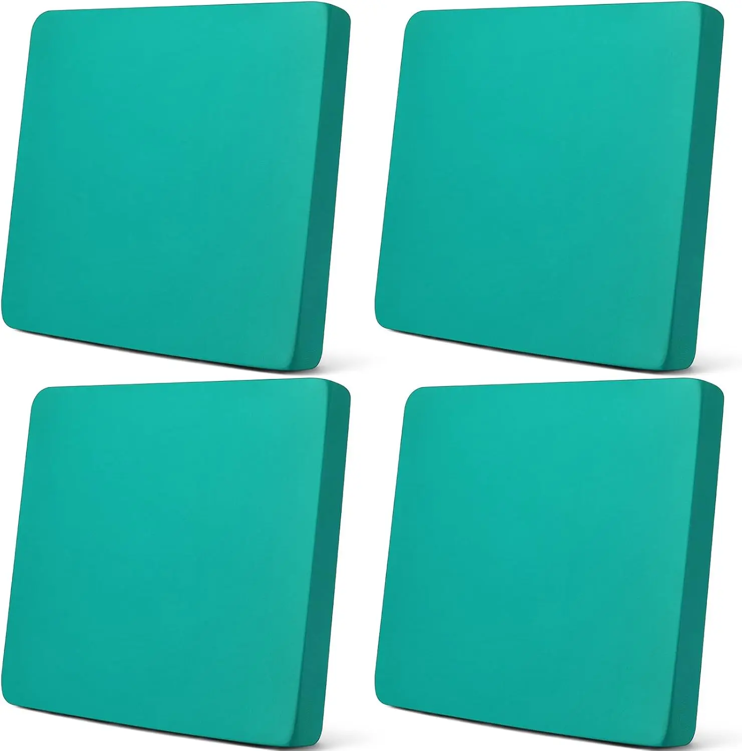 Set of 4 Stretch Patio Cushion Covers Sofa Couch Seat Chair Slipcovers  Cushion Cover Replacement Furniture Protector for Pets Washable(Seat Cover,Turquoise)