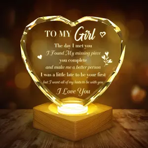 to My Girl Gifts 3D Illusion Lamp for Girlfriend, Engraved  Night Light Presents, Birthday Anniversary Christmas Valentines Day Gifts for Girlfriend Wife from Husband Boyfriend