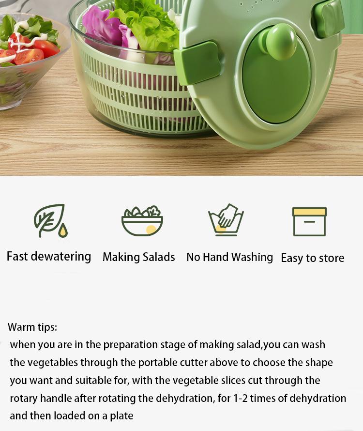 Salad Spinner, Vegetables Wash Bowl, Fruits & Herb Lettuce Dryer with 3 Blade Slicer Egg Yolk Strainer Shredder for Efficient Salad Preparation and Food Washing, 4.25Qt Salad Spinner, Vegetables Wash Bowl, Fruits & Herb Lettuce Dryer with 3 Blade Slicer Egg Yolk Strainer Shredder for Efficient Salad Preparation and Food Washing, 4.25Qt