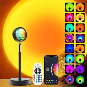 X-RDL07  Sunset LED Lamp Projector, 21 Colors Changing App & Remote Control Mood Lighting, Music Sync Ambiance Lighting, Sunset Lamp for Bedroom, Living Room, Aesthetic Room Decor, Birthday Gifts for Women