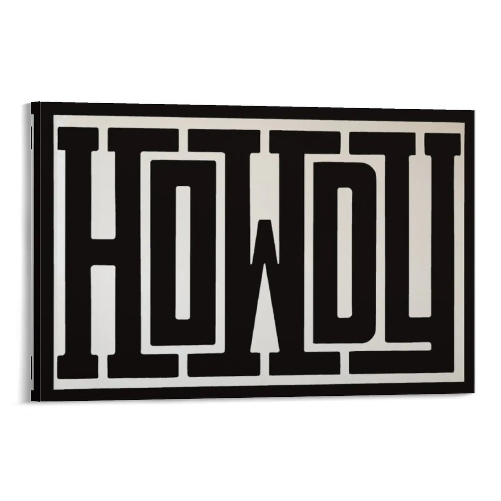 Western Funky Wall Art, Black and White Howdy Wall Decor Texas Modern Canvas Picture Country Ranch Sign print minimalism Cowgirl Cowboy Farmhouse Living Room Bedroom Bathroom Home posters  room  decor art home decor picture wooden frame wall art punchy we