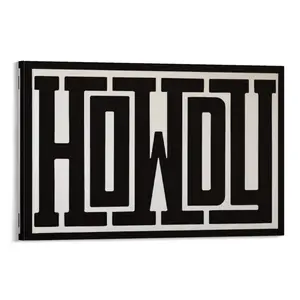 Western Funky Wall Art, Black and White Howdy Wall Decor Texas Modern Canvas Picture Country Ranch Sign print minimalism Cowgirl Cowboy Farmhouse Living Room Bedroom Bathroom Home posters  room  decor art home decor picture wooden frame wall art punchy we