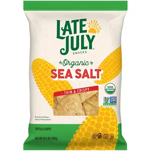 Late July Sea Salt Organic Tortilla Chips, 10.1 Oz Bag Corn Snack Snack Crispy Crunchy Salted Artificial