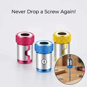 3-Pack - 1/4" (6.35mm) Metal Bit Holder - Ultra Strong Magnetizer for Screwdriver Bits - Must-Have DIY Home Repair Tool Accessory