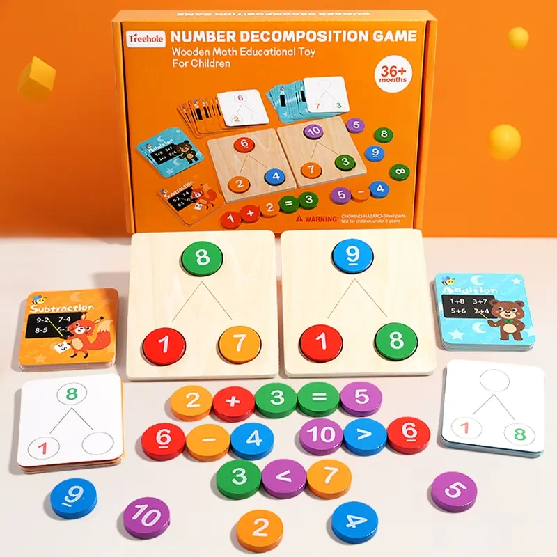 Kindergarten Children Teaching Aid Number Decomposition Wooden Toy Ten ...