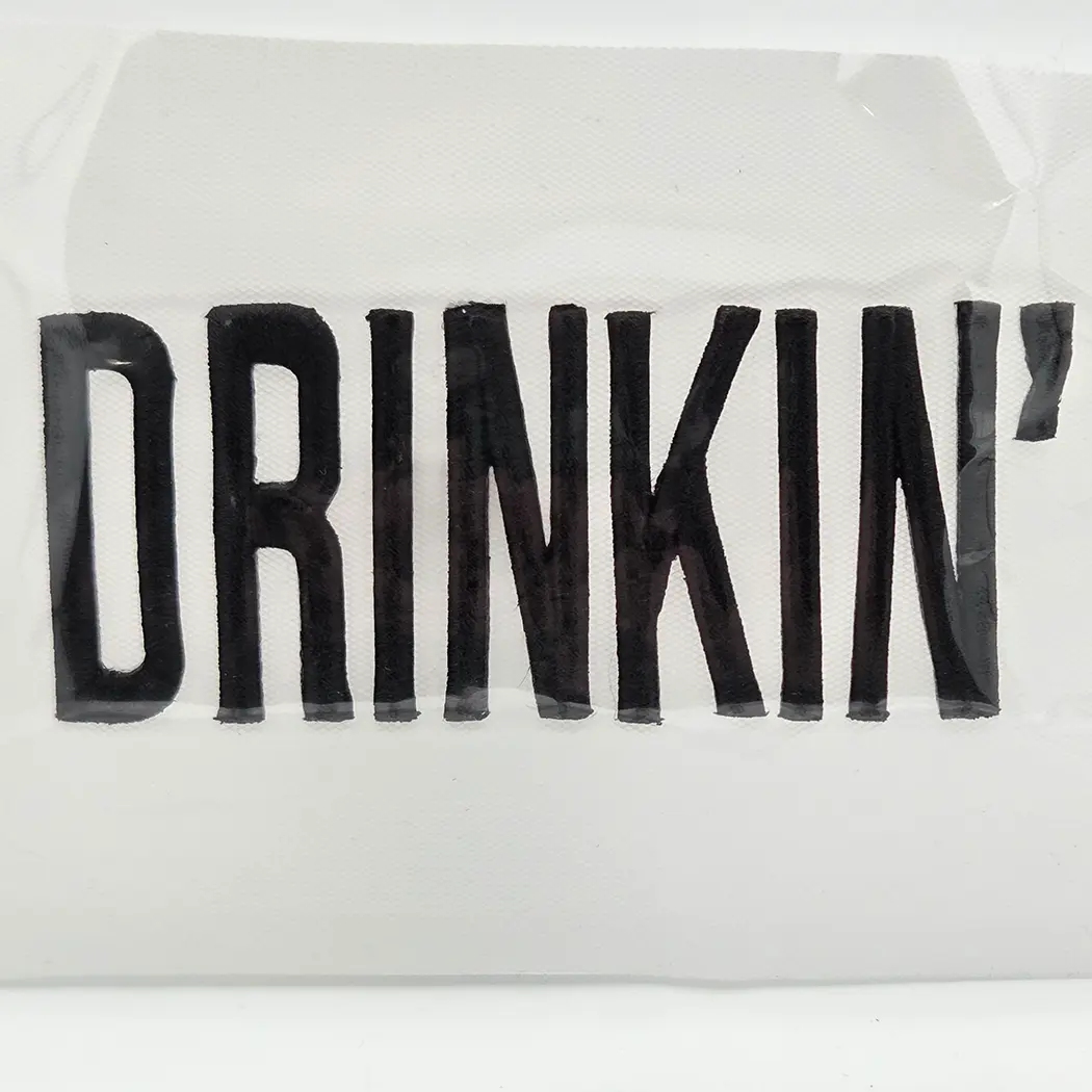 DRINKIN' BLACK PUFF Embroidered HAT/POCKET Patch