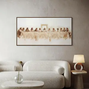 Jesus The Last Supper Watercolor | Modern Christian Religious Artwork for Church & Home Decor [ No Frame ]