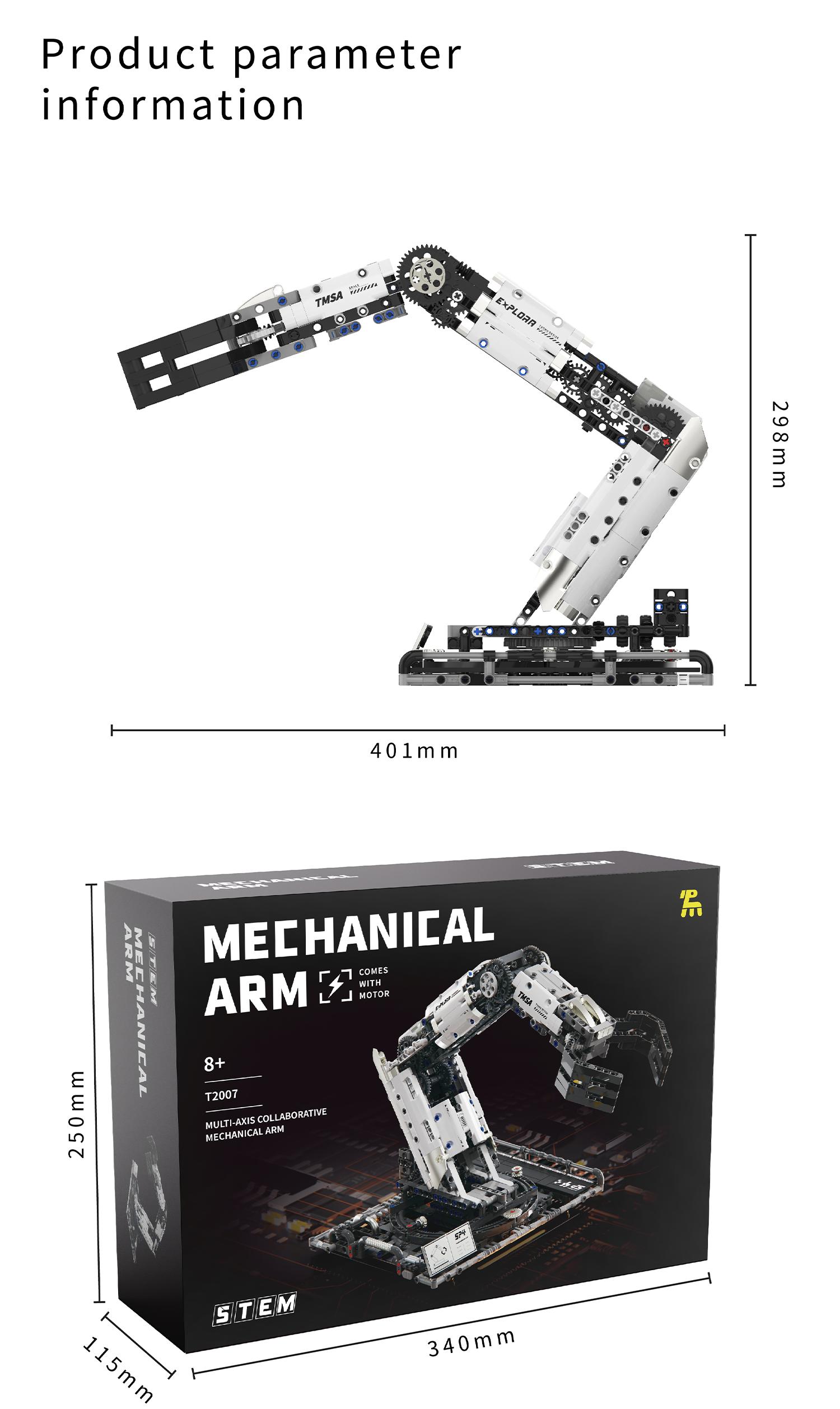 STEM Technic RC Robotic Arm Building Blocks Set 1029Pcs, 8-Channel Remote Control DIY Toy, Spring Easter Holiday Present for Children 8-14 & Adults