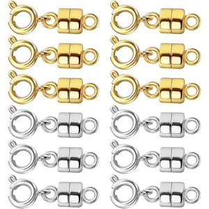 Magnetic Clasps for Necklaces Strong Magnetic Necklace Clasps and Closures, 14K Gold and Silver Bracelet Converter for Women