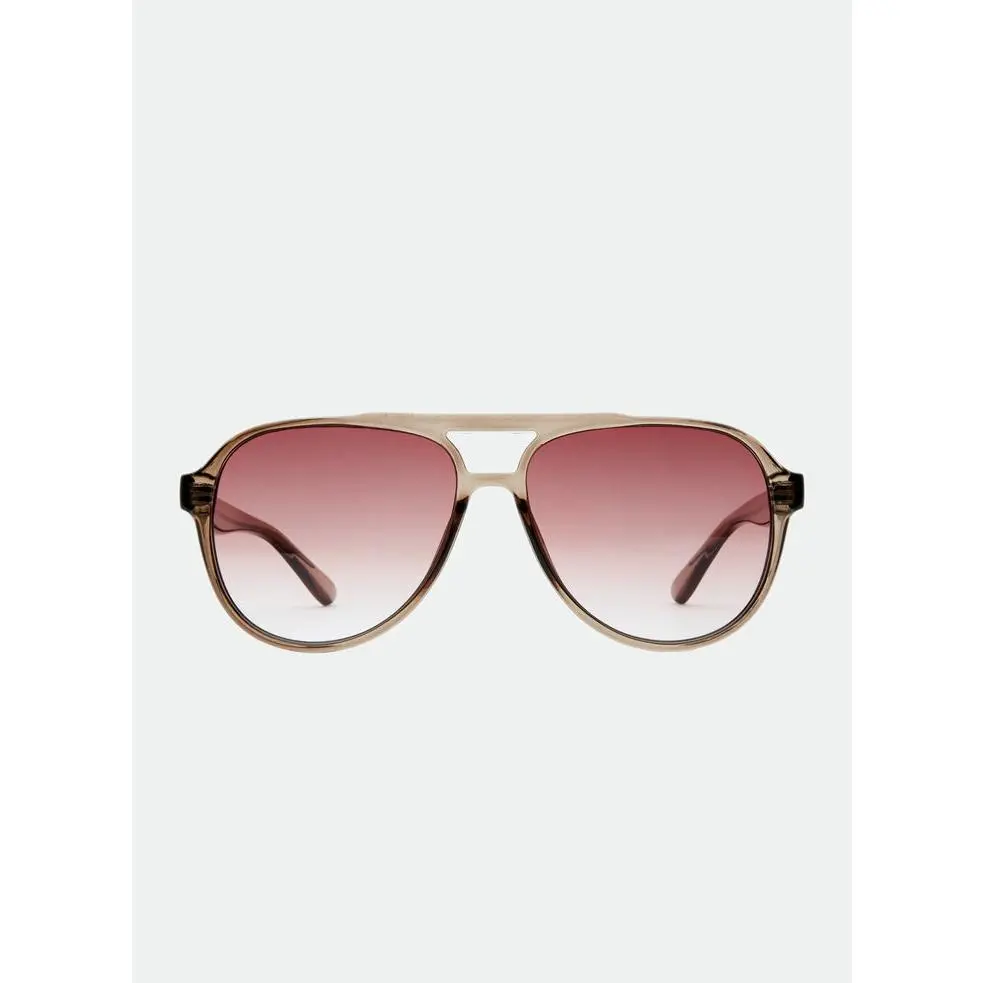 OTRA Stevie Aviator Sunglasses - Trans Olive/ Brown Fade
