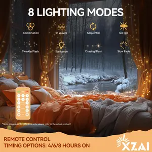 Pubsop 800LED Fairy Icicle String Lights,Waterproof 60FT Plug-in string lights with 8 Modes，Remote Control,for Christmas or winter themed party home party wedding decor christmas  lights