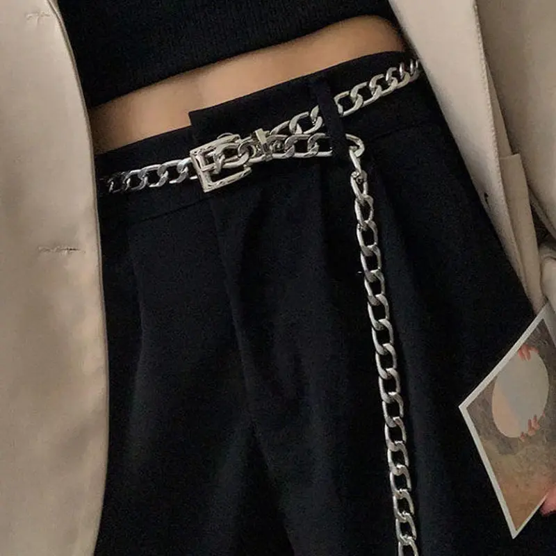 Women's Fashion Chain Belt, Casual Waistband for Jeans, Fashion Belt for Party, Daily Clothing Decor, Trendy All-match & Exquisite Belt for Birthday Gift, Western Buckle Belt, Western Belts, Stylish Belts