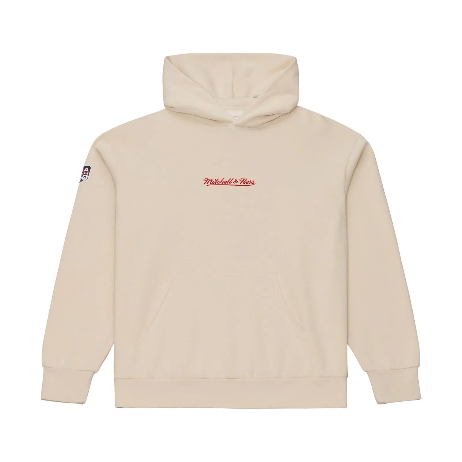 M&N Cream America's 250th Anniversary Hoodie Throwback Sweatshirt Fleece Vintage Fan Gear Mitchell & Ness