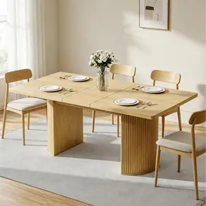 70.8'' Oval Dining Table for 4‑6 People, Modern Farmhouse Kitchen Table, Wood Dinner Table for Dining Room, Kitchen, Living Room