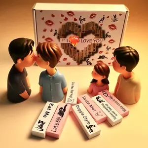 48pcs Pink And White Couple Adult Game Building Blocks, Fun Date Nights, Romantic Couples, Exciting Stacking Blocks, Romantic Anniversary Valentine's Day Gifts, Chatting And Flirting Challenge Spicy Games, Party Supplies, Birthday Gifts