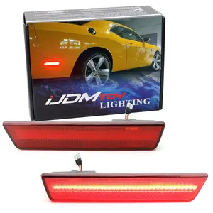 iJDMTOY Red Lens Red Full LED Rear Side Marker Light Kit For 2008-14 Dodge Challenger, 2011-14 Charger, Powered by 36-SMD LED