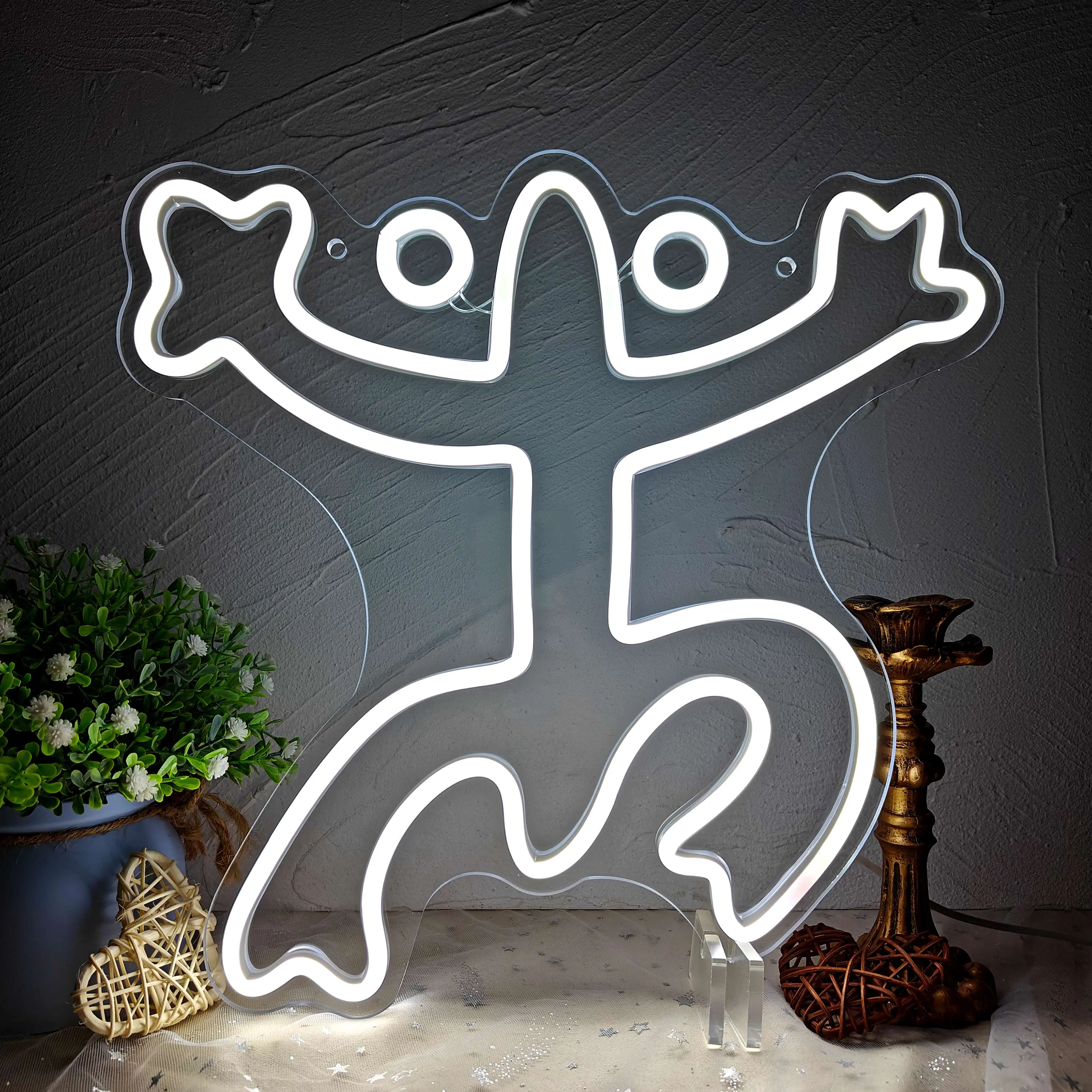 Taino Coqui Frog Neon Sign Vibrant LED Light with a dynamic Puerto Rican sun design for bar, man cave or restaurant wall decor