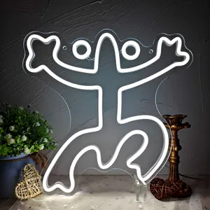 Taino Coqui Frog Neon Sign Vibrant LED Light with a dynamic Puerto Rican sun design for bar, man cave or restaurant wall decor