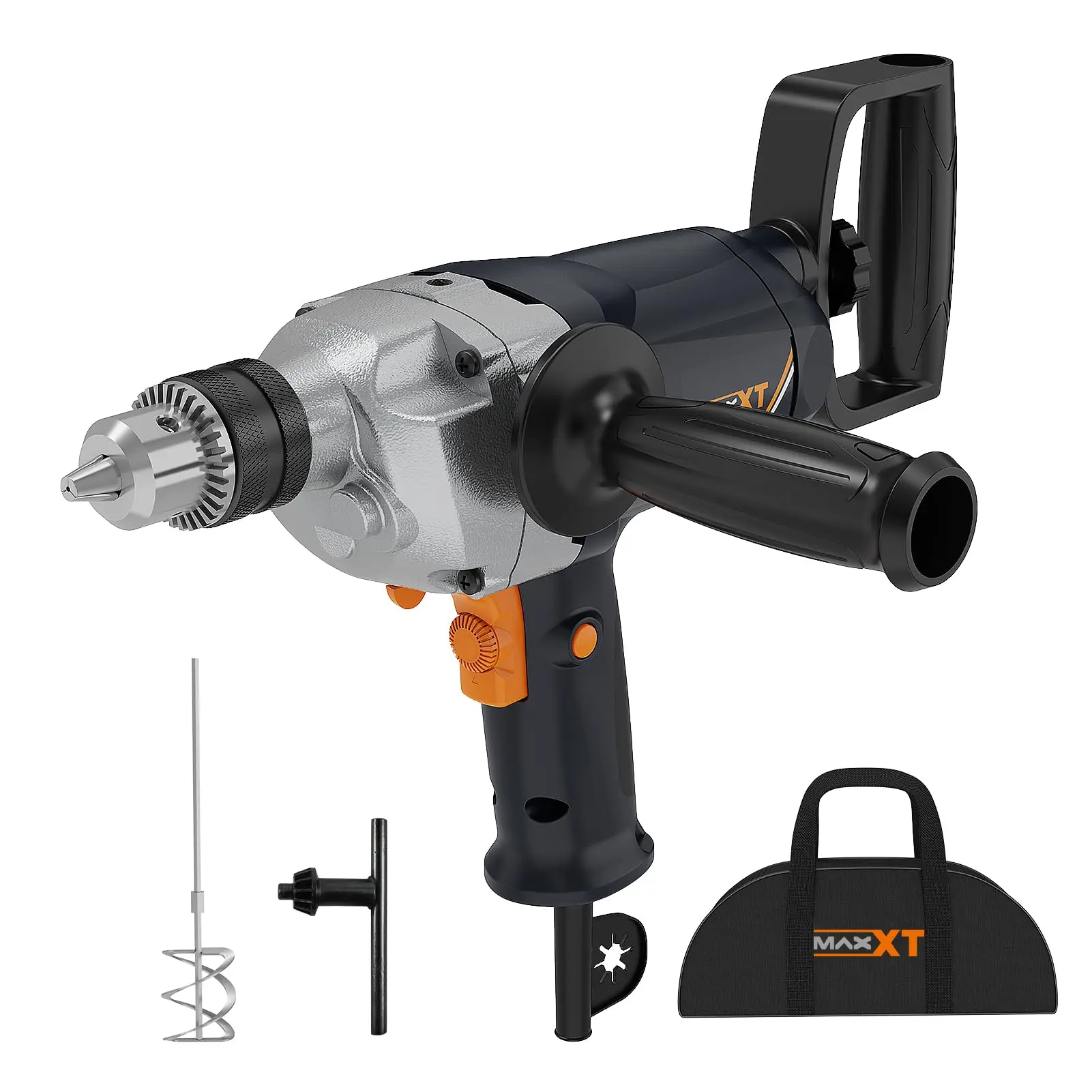 Corded Electric Mixing Drill Tool Kit, 1/2 in 9A Motor Power Tool with Spade Handle, Concrete Mud Mixer Set, Power Tools
