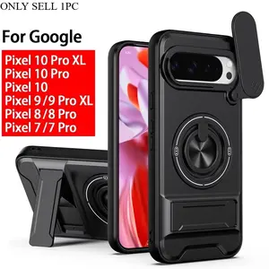Funda for Google Pixel 10 Pro XL 9 8 7 6 Pro 10A 7A Case Rotatable Slide Camera Protect Ring Stand Shockproof Cover Capa Funda
