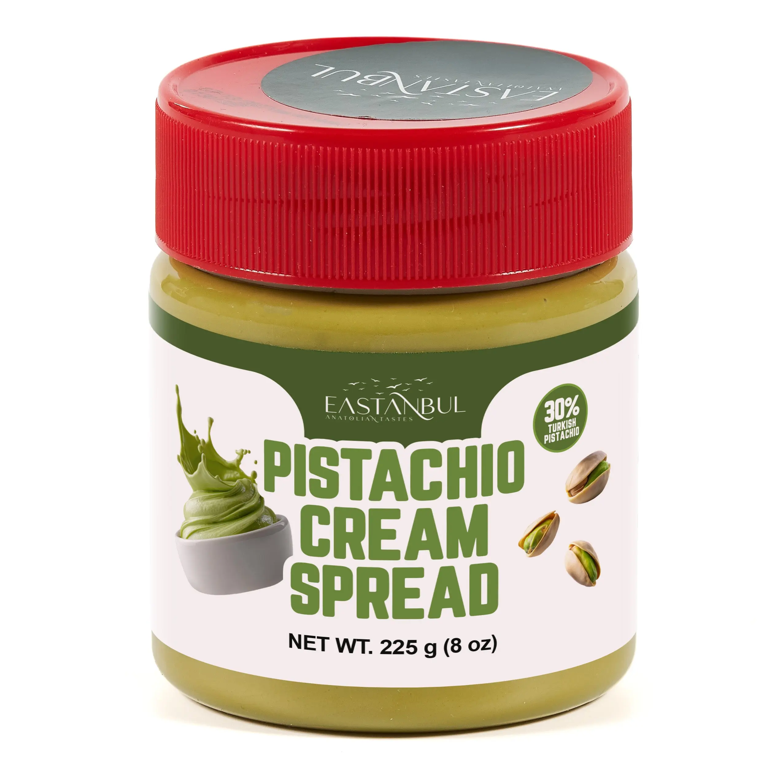Eastanbul Turkish Pistachio Cream, Paste for Dubai Chocolate Bar, 30% Pistachio, 8oz