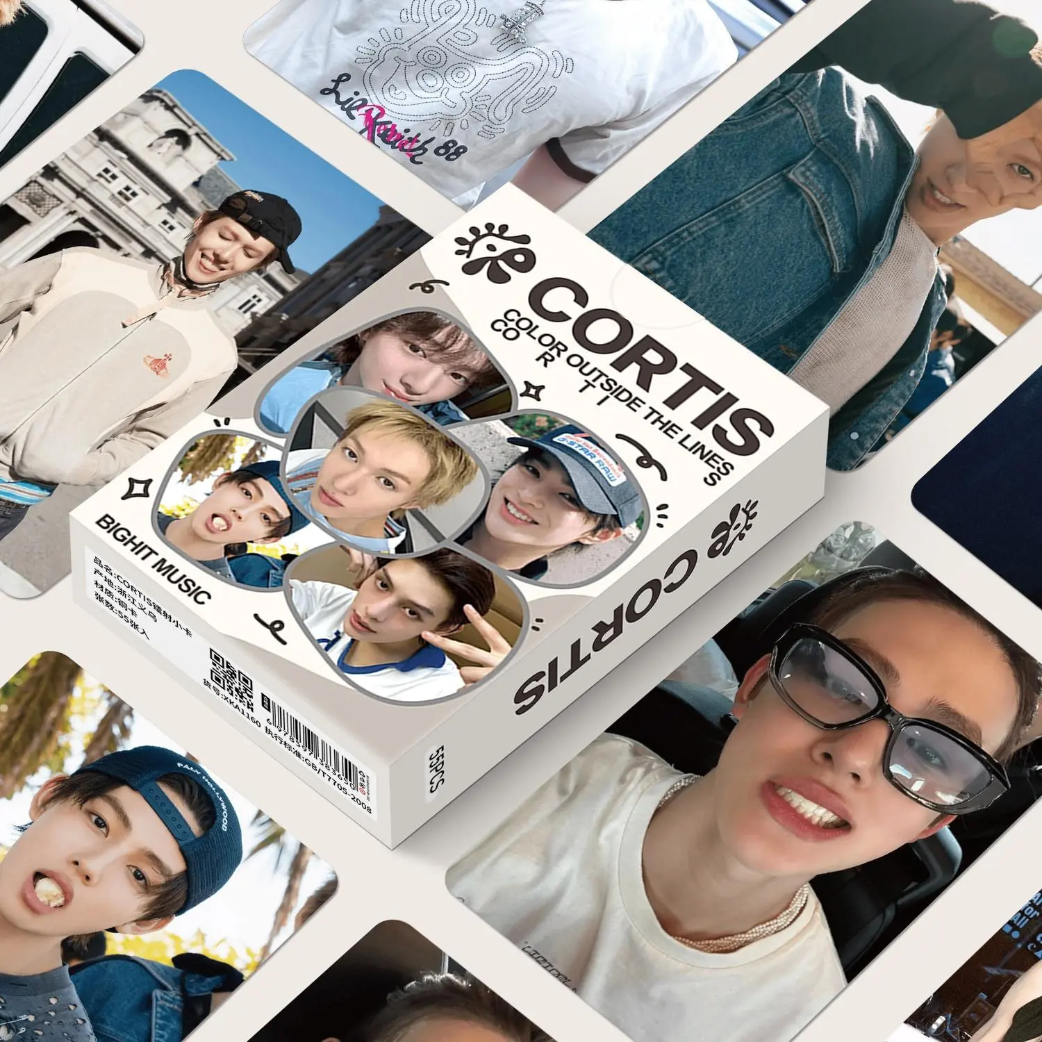 K-pop Idol Cortis Themed Laser Concept Photocards, 55 Unique Pieces, HD Printed, K-pop Collectible Cards