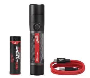 Milwaukee 800 Lumens LED USB Rechargeable HP Fixed Focus Flashlight (2160-21)
