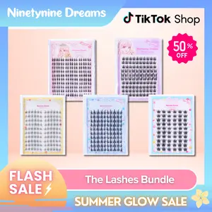 Ninetynine Dreams 470PCs Lashes Bundle - Flutter, Double Tower, Easy 3 Step, Sunflower, Fantasy | Waterproof Long-Lasting Reusable Beginner-Friendly DIY Eyelash Clusters Ultra-Thin Band Anime Manhua Style Mix of Natural & Dramatic Individual False Lashes
