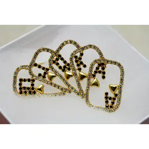 Gambler's Rhinestone Accents Playing Card Brooch, Flash Suit Large Openwork Design Casino Fashion Accessory Pin