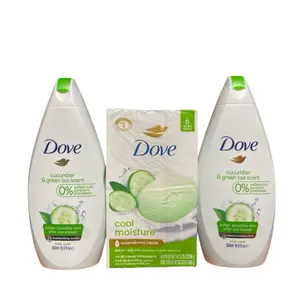 Dove Cucumber & Green Tea Scent Body Wash & Soap - 2 Pack 500mL & 6 Bars of Soap 3.75oz Each  Skincare Scented Cleanser Hydrating Moisture