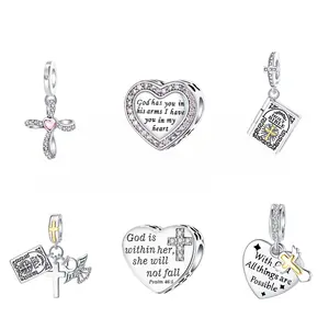 Religious Faith Jewelry Charms Collection, Inspirational DIY Beads for Necklace Bracelet, Perfect Gift for Women Christians