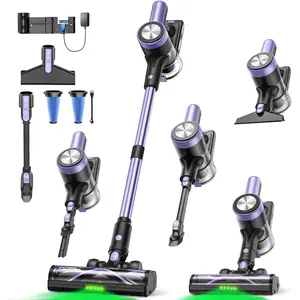 Cordless Vacuum Cleaner, 55KPa/500W Stick Vacuum with 55 Mins Runtime, Self-Standing Vacuum Cleaner for , LED Display, Anti- Brush, Rechargeable Vacuum for Hardwood Floor,  ()