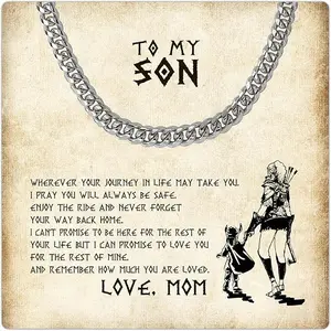 Meaningful Son Necklace with Message of Love and Encouragement, To My Son Necklace, Great Gift for Birthday, Graduation, or Any Special Occasion from Mom or Dad
