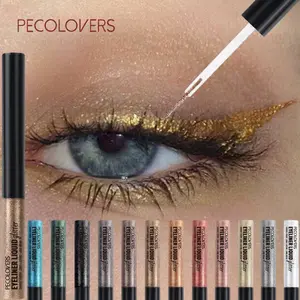 2PCS/Set  Metallic Glitter Liquid Eye Liner, Shiny Waterproof & Long-Lasting Smooth Application,Vibrant Colors for & Stylish Eye Makeup