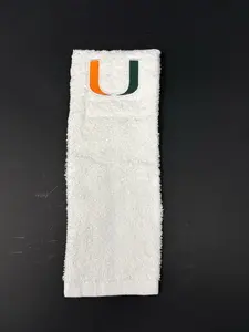 Miami Hurricanes College Football QB Game Towel White Cotton New